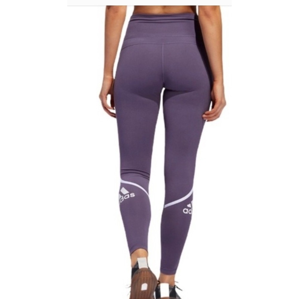 Adidas‎ Purple High Waist Leggings Womens Size M Climalite Athletic Workout Gym